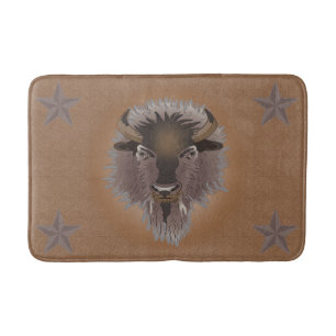 Rustikaler Western Plains Bison Badematte