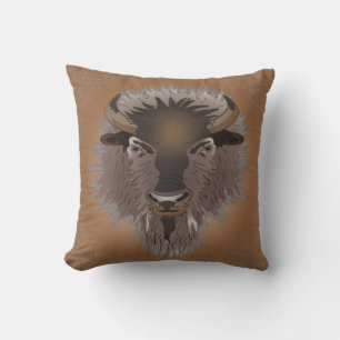 Rustikaler Western Plains Bison Kissen