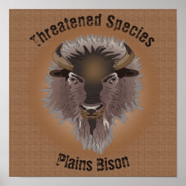 Rustikaler Western Plains Bison Poster