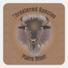 Rustikaler Western Plains Bison Quadratischer Aufkleber