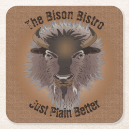 Rustikaler Western Plains Bison Rechteckiger Pappuntersetzer