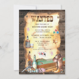 Rustikaler Western Rodeo Cowboy Casino Einladung