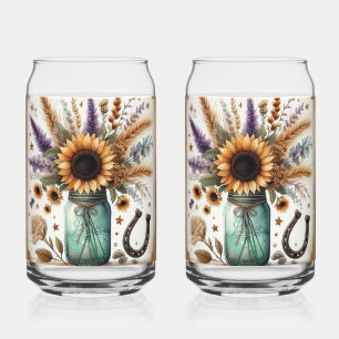 Rustikaler Western Sonnenblume Mason Jar Can Glass Dosenglas