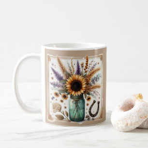 Rustikaler Western Sonnenblume Tasse Geschenk