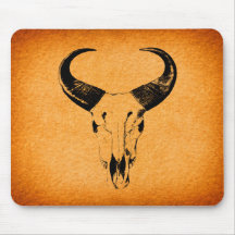 Rustikaler Western-Stier-Schädel Mousepad