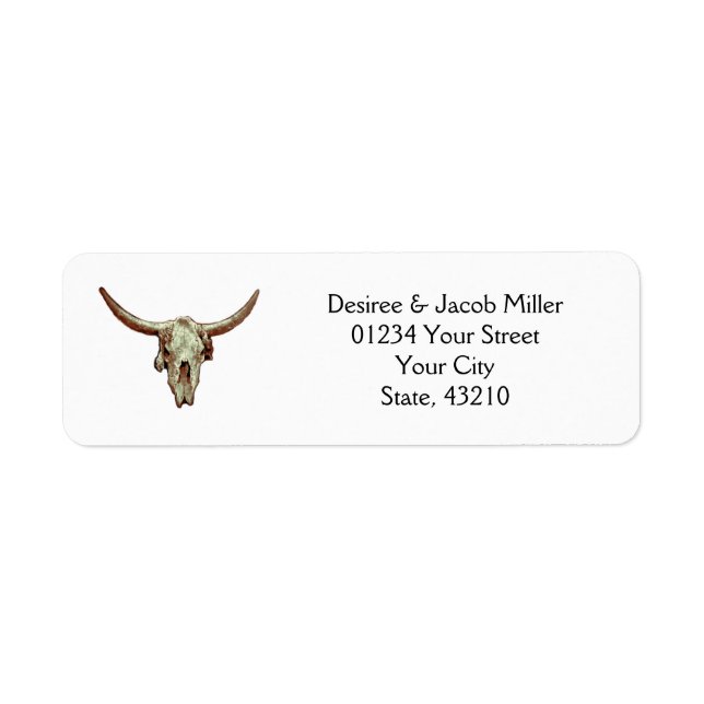 Rustikaler Western Wedding Brown Bull Skull (Vorne)
