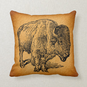 Rustikaler Western Wild Buffalo Bison Kissen