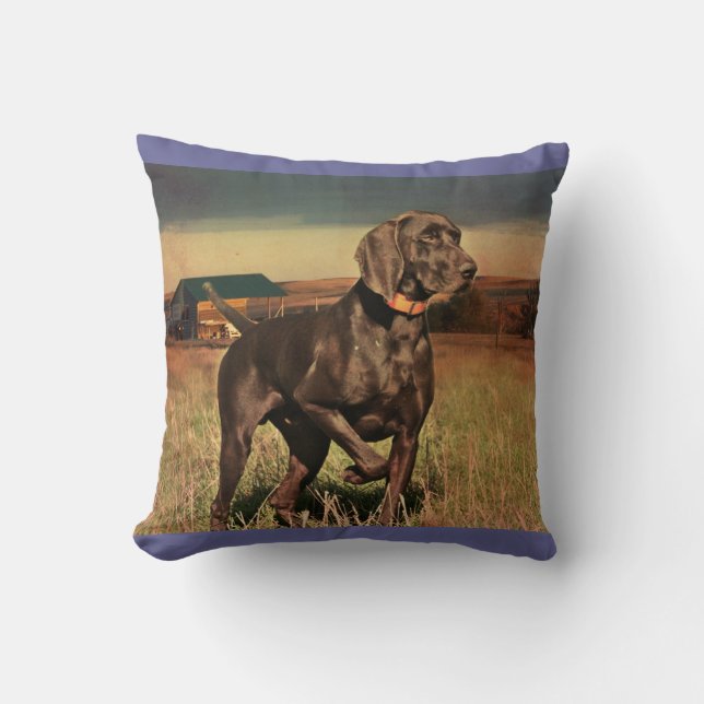 rustikaler Westernlandbauernhof-Labrador-Retriever Kissen (Vorderseite)