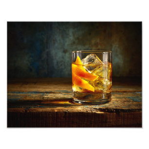 Rustikaler Whiskey Citrus Glow im klassischen Stil Fotodruck