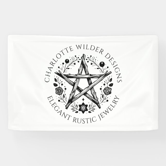 Rustikaler Wiccan Pagan Juwelier Designer Banner (Horizontal)