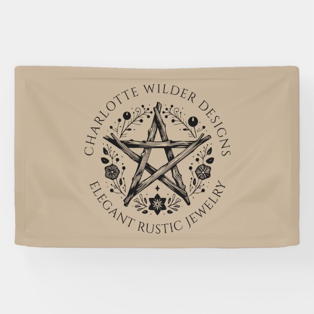Rustikaler Wiccan Pagan Natureschmuck Designer Banner (Horizontal)
