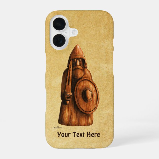 Rustikaler Wikinger iPhone 16 Hülle (Rückseite)