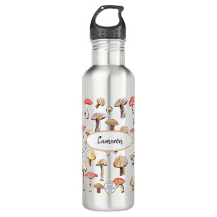 Rustikaler Wild Mushroom HandIllustriert Personali Edelstahlflasche