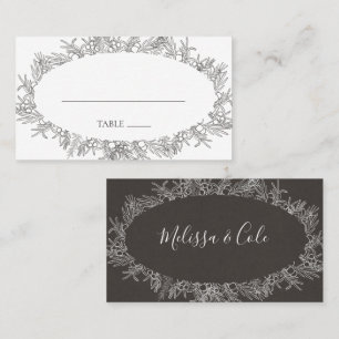Rustikaler Winter   Charcoal Flat Wedding Platzkar Platzkarte