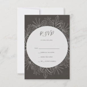 Rustikaler Winter   Charcoal RSVP Card