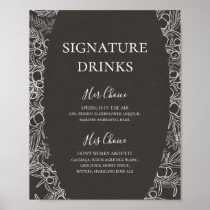 Rustikaler Winter   Charcoal Signature-Drinks-Schi Poster