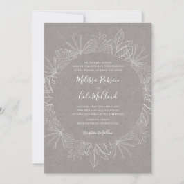 Rustikaler Winter | Graue Einladung zur Hochzeit