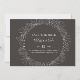 Rustikaler Winter | Horizontale Kohle Save the Dat Date