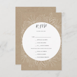 Rustikaler Winter Kraft Menu Choice RSVP Card