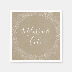 Rustikaler Winter   Kraft Wedding Napkins Serviette