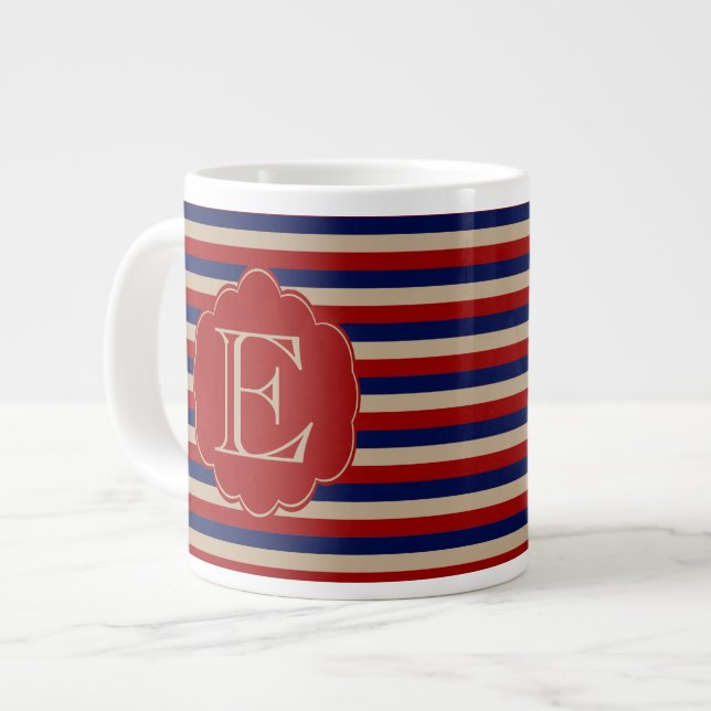 Rustikaler Winter Mit Monogramm Jumbo-Tasse (Vorderseite Links)