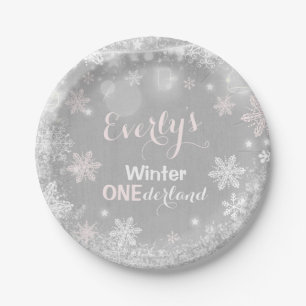 Rustikaler Winter ONEderland Pappteller 7" Platte