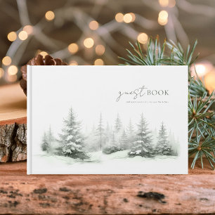 Rustikaler Winter Wedding Forest Green ID1049 Gästebuch