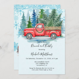 Rustikaler Winter Wedding LKW Brunch und Bubbly Einladung