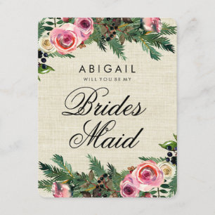 Rustikaler Winterburlap Pine wird überragt sein Einladung