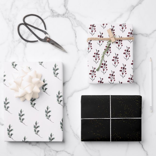 Rustikaler Winterurlaub Geschenkpapier Set (Vorderseite)