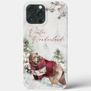 Rustikaler Winterwunderland-Bär im Schnee Case-Mate iPhone Hülle