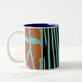 Rustikaler Zebrastreifen Zweifarbige Tasse