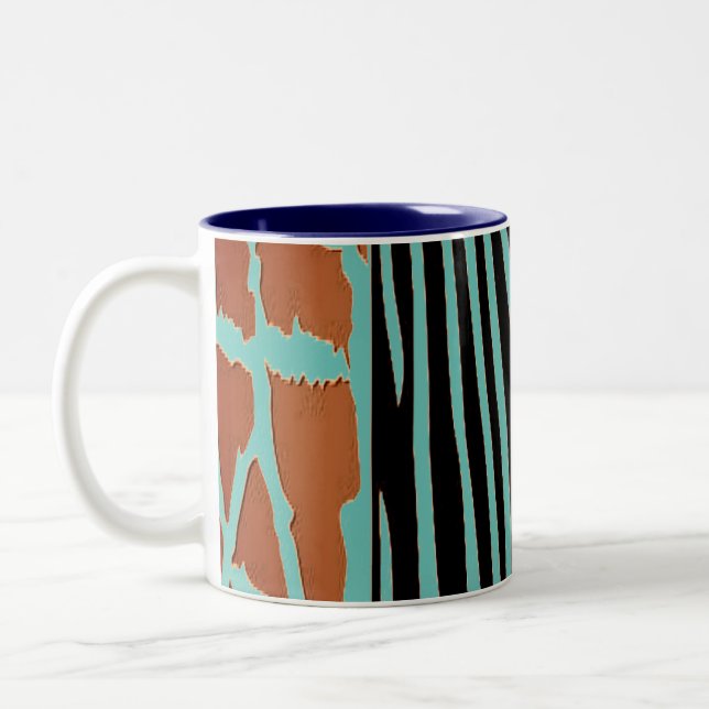 Rustikaler Zebrastreifen Zweifarbige Tasse (Links)