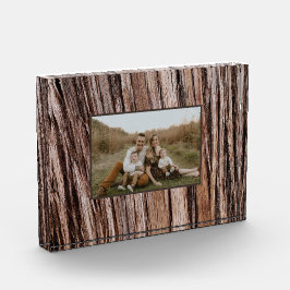 Rustikaler Zedernholz Naturbaum im Freien Muster Fotoblock
