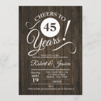 Rustikales 45. Hochzeitstag mit Holzmuster