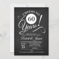 Rustikales 60. Hochzeitstag - Chalkboard White
