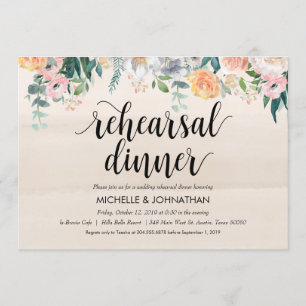 Rustikales Abendessen Hochzeit Probe Einladung