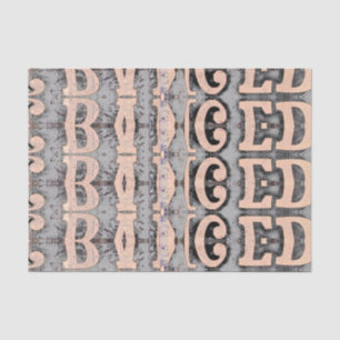 Rustikales Abstrakt-Grau-Beige-Skriptmuster Seidenpapier