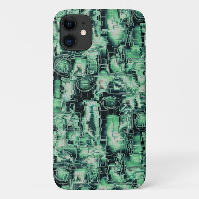Rustikales abstraktes Bildmosaik in grüner Farbe Case-Mate iPhone Hülle (Rückseite)