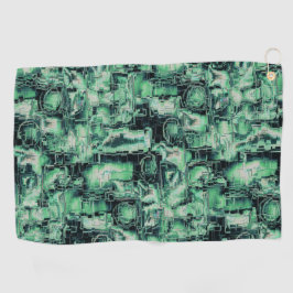Rustikales abstraktes Bildmosaik in grüner Farbe Golfhandtuch