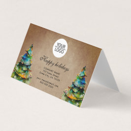 Rustikales Add-Logo Eigene Text Weihnachtsbaum Url Visitenkarten