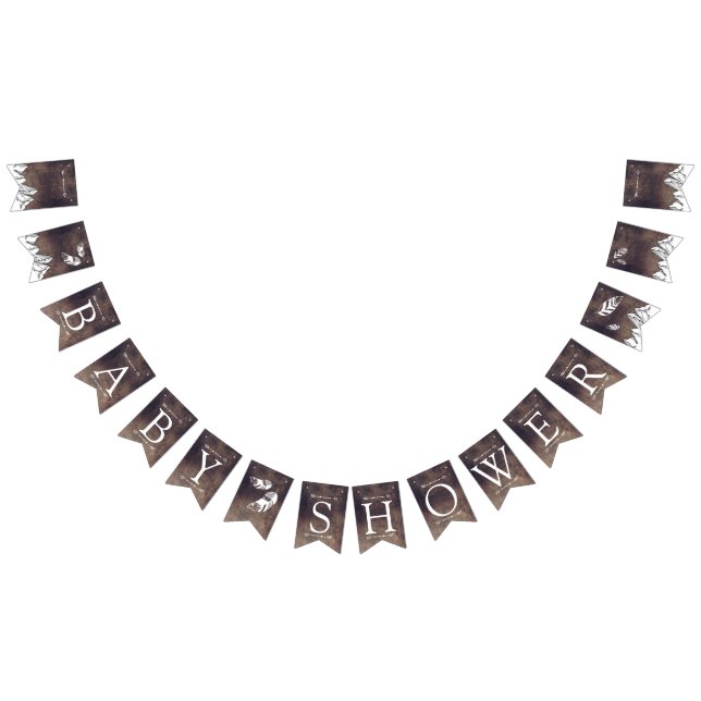 Rustikales Adventure geschlechtsneutral Babydusche Wimpelkette (Alle)