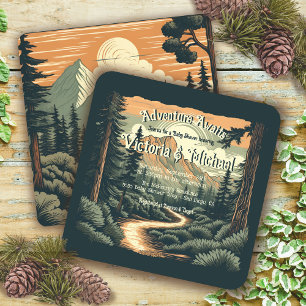 Rustikales Adventure Mountain Forest Baby Dusche Einladung