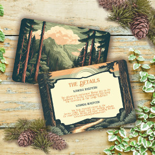 Rustikales Adventure Mountain Forest RSVP Karte