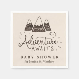 Rustikales Adventure Themed Baby Dusche Napkins Serviette
