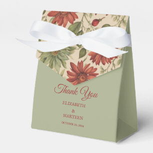Rustikales Alter Grün & Burgund Rote Flora Herbst Geschenkschachtel