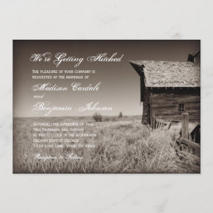 Rustikales altes Barnland Hochzeitseinladungen Einladung