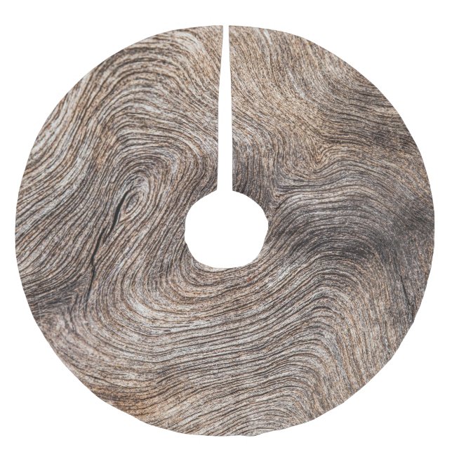 Rustikales altes Holz, texturierter Hintergrund Polyester Weihnachtsbaumdecke (Vorderseite)