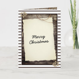Rustikales altes Papier Wood frohe Weihnachtsschri Feiertagskarte