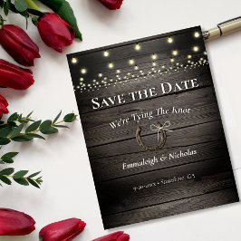 Rustikales altes Stallholz Save the Date Postkarte